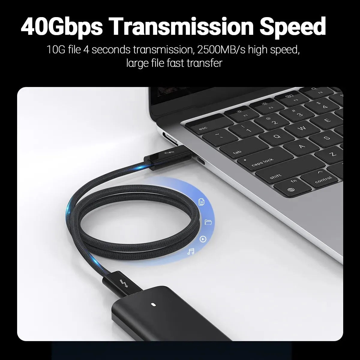 USB 4.0 Type-C Data Cable 240W Fast Charging Cable with 40Gbps Speed 8K HD Video Support Thunderbolt 3/4 for Phone Switch iPad