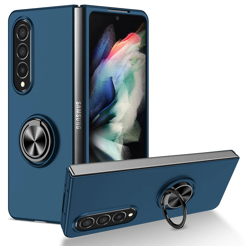 Case for Galaxy Z Fold 5 3 4 2 1 Magnetic Wireless Charging Drop Protection Anti Scratch Hard Cover Case for Z Fold Black Green
